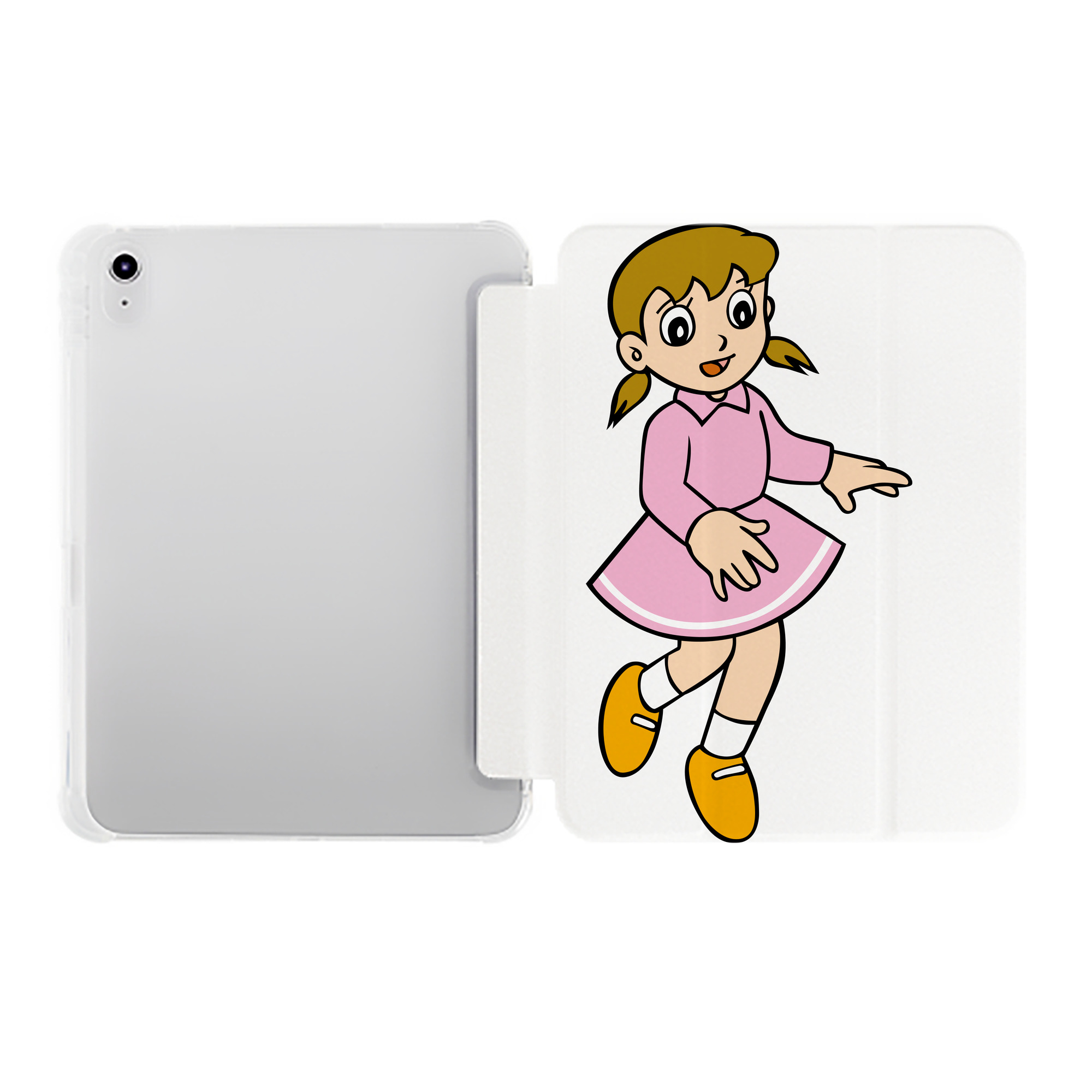 （画像用） ドラえもん みなもと しずか Doraemon Shizuka Minamoto IPad ケース ペン収納付き 三つ折りスタンド PUレザー×シリコン 対応機種9.5/10.5/10.9インチ